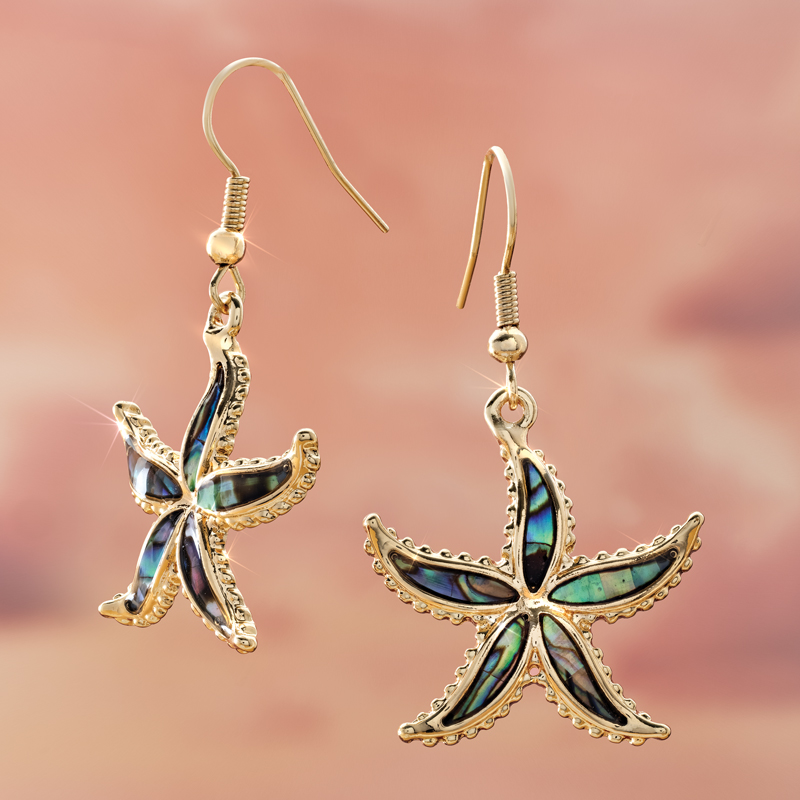 Abalone Starfish Earrings